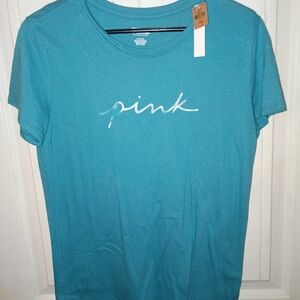 PINK Victoria's Secret Teal Short Sleeve Tee